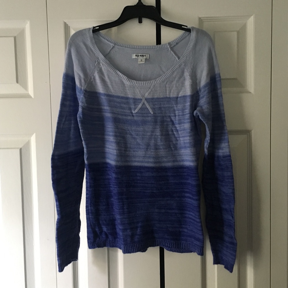 Old Navy blue ombré colorblock sweater